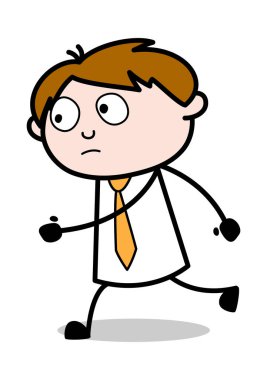 Yürüyüş ve Düşünme - Ofis Satıcısı Çalışan Karikatür Vektör I