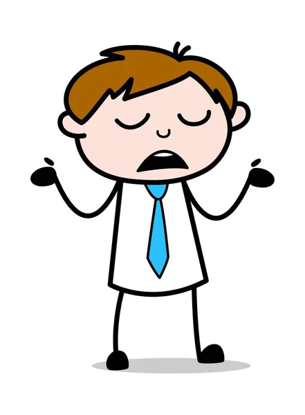 Onwetend-Office Salesman werknemer cartoon vector illustratie — Stockvector