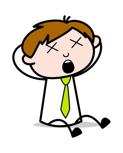 Bewusteloos-Office Salesman werknemer cartoon vector illustrati — Stockvector