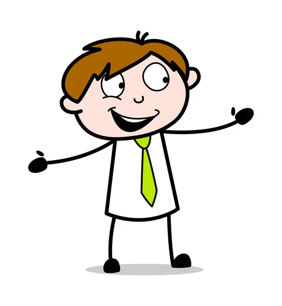 Felicità - Ufficio Venditore Dipendente Cartoon Vector Illustrazione — Vettoriale Stock