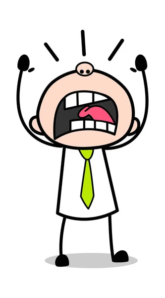 Yelling - Office Salesman Employee Cartoon Vector Illustration — Stock Vector