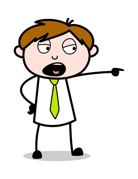 Bağırma ve Azarlama - Ofis Satıcısı Çalışan Karikatür Vektör — Stok Vektör