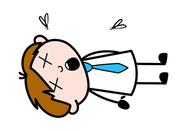 Мертвы - Офис Продавец Сотрудник Мультфильм Вектор Иллюстрация Включая
