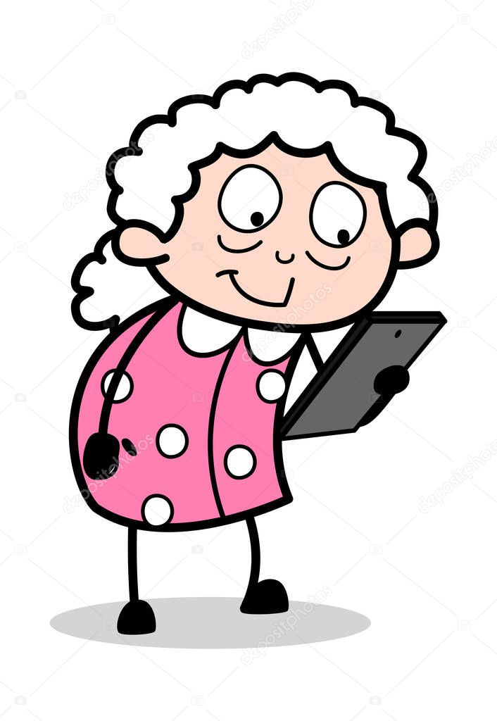 Pflegerin Oma Cartoon Onanieren