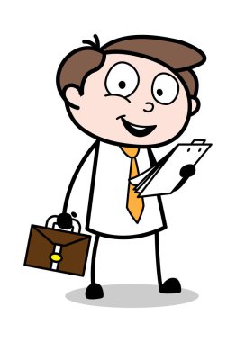 Sonucu Duyurmak - Ofis İşadamı Çalışan Karikatür Vect
