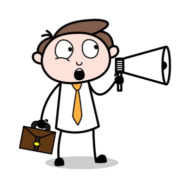 Anons - Ofis İşadamı Çalışan Karikatür Vektör Illustra