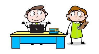 Ofiste Sohbet Edinen İki İş Arkadaşı - Office Businessma