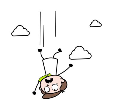 Falling Down - Ofis İşadamı Çalışan Karikatür Vektör Illust