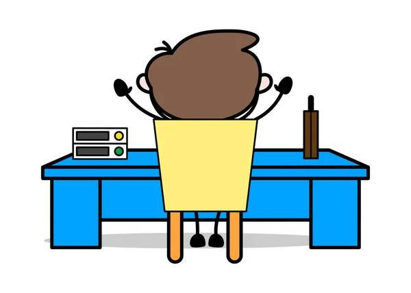 Doen genieten in Office-kantoor zakenman werknemer cartoon Vect — Stockvector