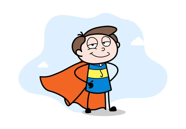 In een Super Hero kostuum-Office zakenman werknemer cartoon ve — Stockvector