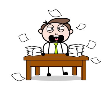 İşlerden Hayal Kırıklığına Uğradık - Ofis İşadamı Çalışan Karikatür Vect