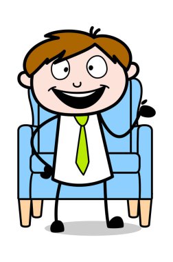 Bir Toplantıda Sunum - Ofis Satış Elemanı Karikatür Vecto