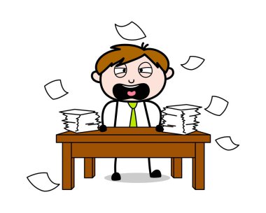 İş Yükünden Sinirli Çalışan İfadesi - Ofis Satıcısı 