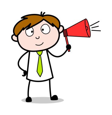 Anons - Ofis Satıcısı Çalışan Karikatür Vektör Illustratio