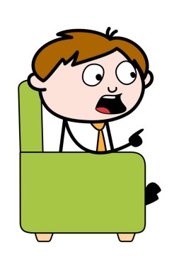 Bağırma ve Tartışma - Ofis Satıcısı Çalışan Karikatür Vektör 