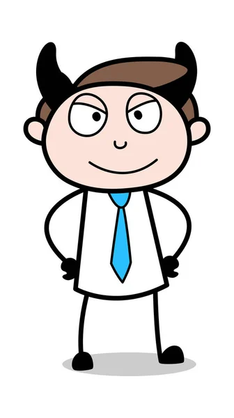 Diabo Sorriso - Escritório Empresário Empregado Cartoon Vector Illustr — Vetor de Stock