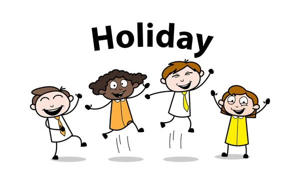 Kinderen genieten van vakantie-Office Salesman werknemer cartoon vector — Stockvector