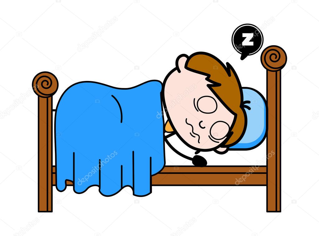 Sleeping and Dreaming - Office Salesman Employee Cartoon Vector 