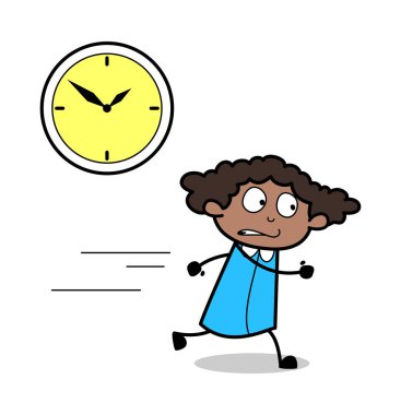 Ofis ve Koşu için Geç Başlarken - Retro Siyah Ofis Kız Ca