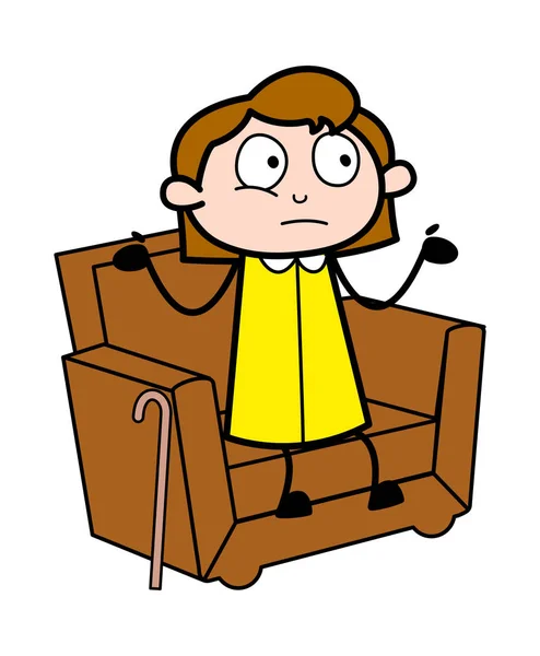 Neglisering - Retro Office Girl Employee Cartoon Vector Illustrat – stockvektor