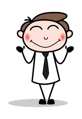 Allık - Retro Siyah Ofis Kız Karikatür Vektör İllüstrasyon