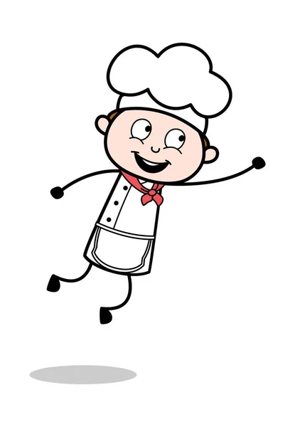 Saltar para atrapar - Cartoon Waiter Hombre Chef Vector Ilustración — Archivo Imágenes Vectoriales