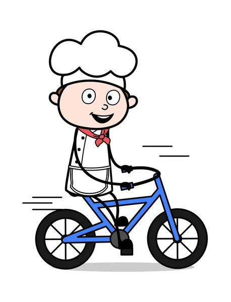 Cyclisme - Serveur de bande dessinée Homme Chef Illustration vectorielle — Image vectorielle