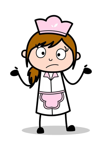 不知道 - 复古卡通女服务员女厨师矢量插图 — 图库矢量图片