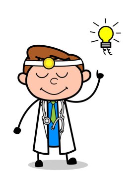 Bir Fikir Sunan - Profesyonel Karikatür Doktor Vector Illustrat