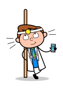 Bir Müzik Cihazı gösteriliyor - Profesyonel Karikatür Doktor Vector Illu