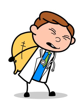 Yük - Profesyonel Karikatür Doktor Vektör İllüstrasyon