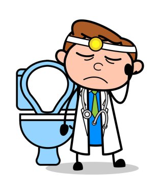 Kabızlık Sorunu Sinirli - Profesyonel Karikatür Doct