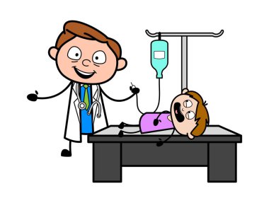 Iv Şişe ile Hasta Tedavi Yapan Doktor - Profesyonel 