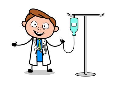 Doktor Sunan Iv Şişe - Profesyonel Karikatür Doktor Vektör