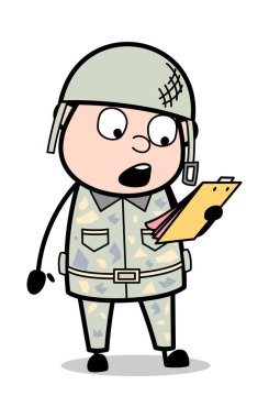 Bilgilendirme - Sevimli Ordu Adam Karikatür Soldier Vector Il