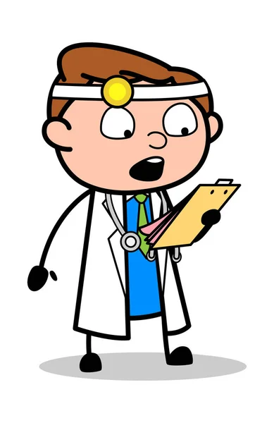 Aankondiging van medisch resultaat-professionele cartoon Doctor vector I — Stockvector