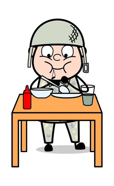 Hungry - Cute Army Man Cartoon Soldier Vector Illustration - Stock Image - Everypixel Hungry - Cute Army Man Cartoon Soldier Vector Illustration - Stock Image - Everypixel