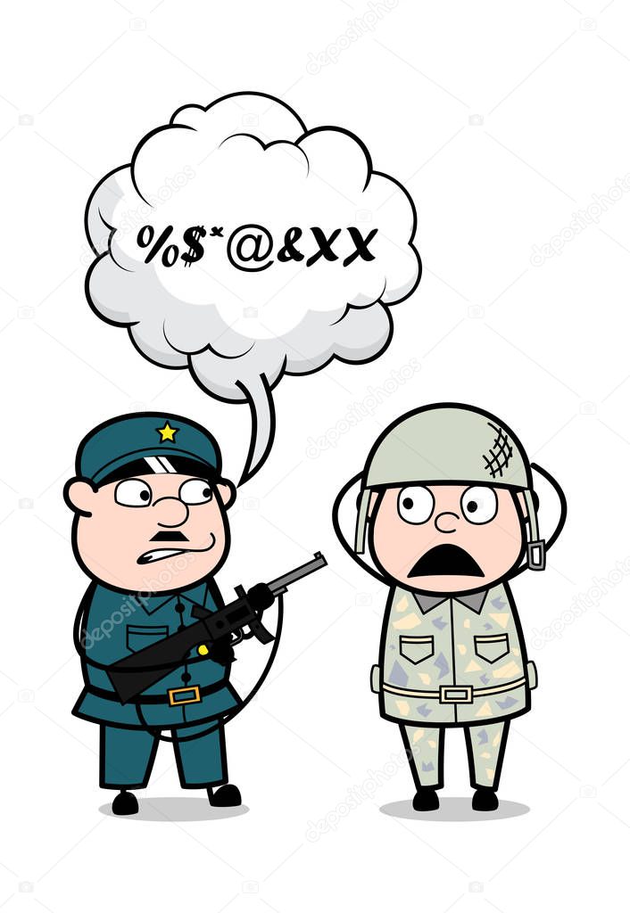 Army Man Arrested a Fake Officer - Cute Army Man Cartoon Soldier