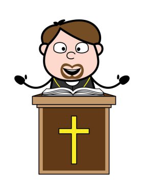 Storyteller - Karikatür Monk Monk Vektör İllüstrasyon