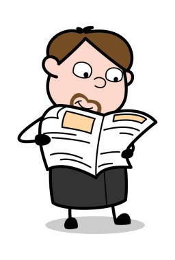 Okuma Haberleri - Karikatür Monk Monk Vektör İllüstrasyon