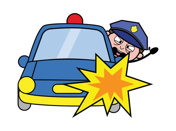 Автокатастрофа Ретро поліцейський Векторні ілюстрації — стоковий вектор