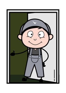 Evin İçine Girmeye Davet - Retro Tamirci Karikatür Çalışması