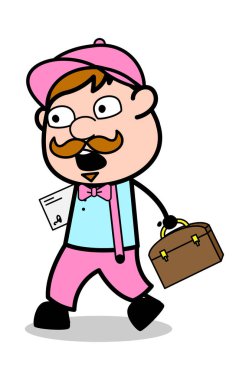 Evrak Çantası ve Dosya Tutmak ve Ofise Gitmek - Retro Deliv