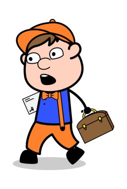 Şok Lu Yüzlü Mektup ve Evrak Çantası ile Yürüyüş - Retro Cart