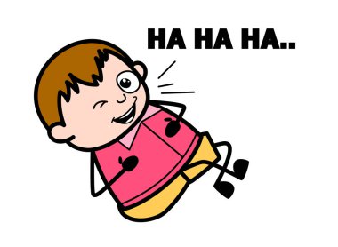 Gülme - Genç Karikatür Fat Boy Vektör İllüstrasyon