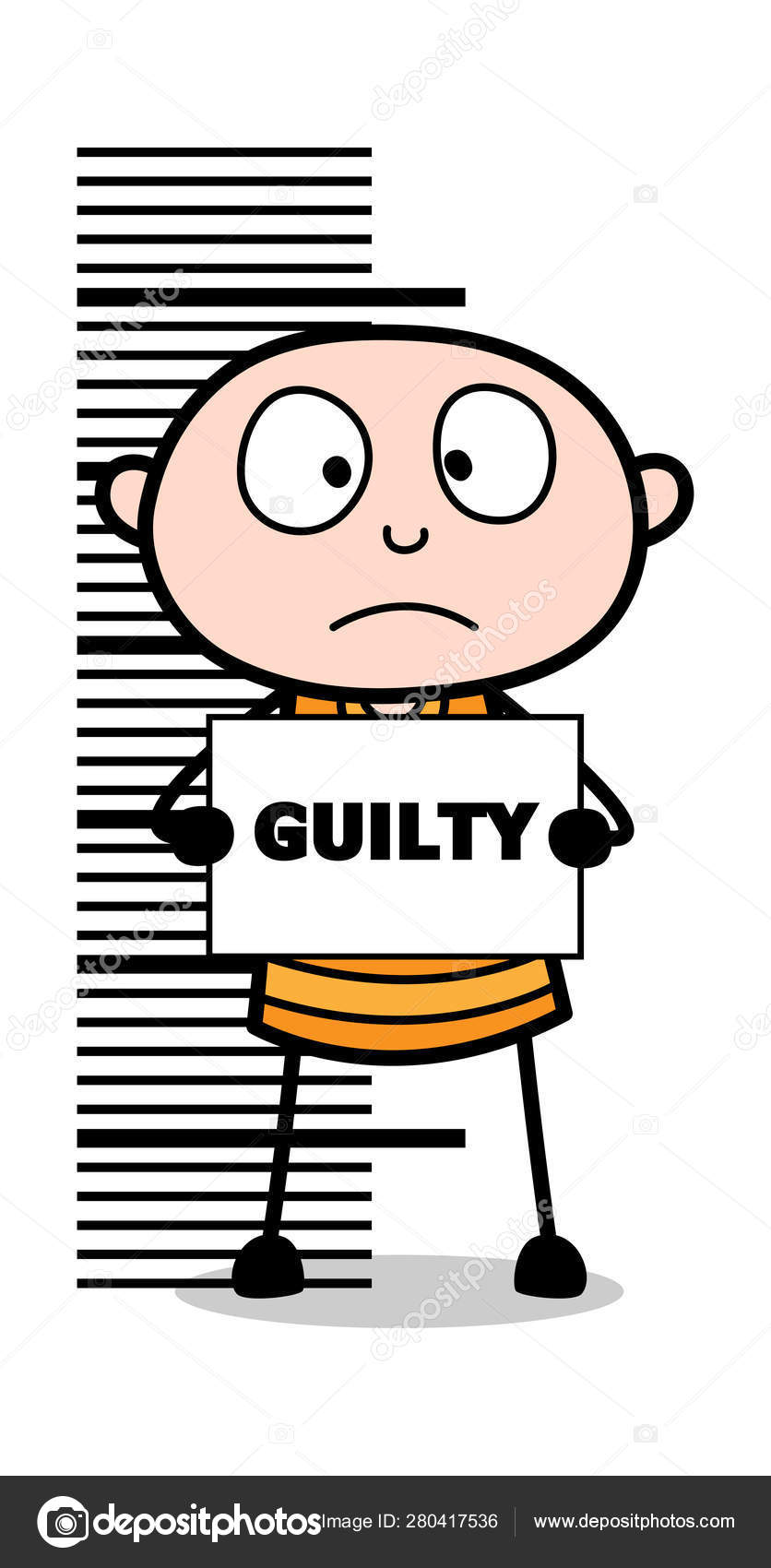 Feeling Guilty Cartoon Thief Criminal Guy Vector Illustration Vector Image By C Lineartist Vector Stock