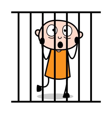 Şok-karikatür hırsız ceza adam vektör Illustration
