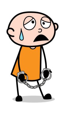 Yorgun - Karikatür hırsız suç Guy Vector İllüstrasyon
