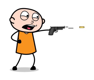 Ateş - Karikatür hırsız suç Guy Vector İllüstrasyon
