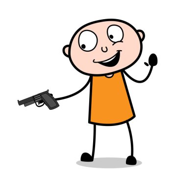 Bir Gun vermek - Karikatür hırsız suç Guy Vector İllüstrasyon